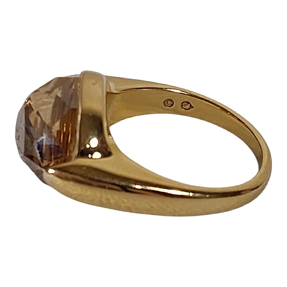 Swarovski Vanilla Ring in Golden Shadow Crystal Gold Plated Good Cond - 6 (52) - Picture 2 of 7
